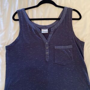 Columbia Tank Top L Women Cotton Blend Blue Heather Sleeveless Outdoor Shirt